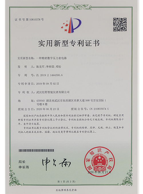一種精密數字壓力表電路-實用新型專利