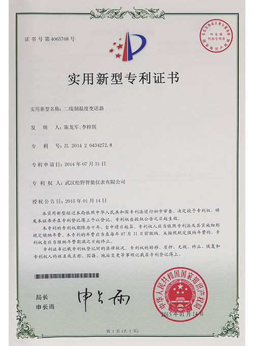 二線制溫度變送器實用新型專利