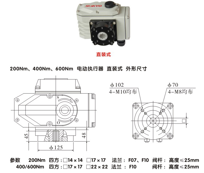 智能電動執行器,YTDZ-RS400智能電動執行機構結構圖,直裝式