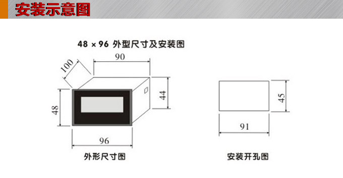 數字電流表,DK3直流電流表,電流表安裝示意圖