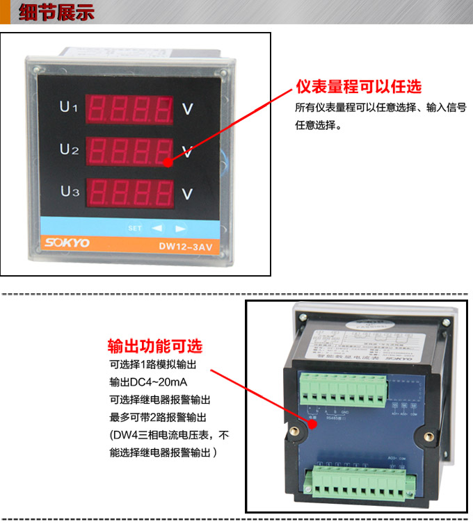 三相電壓表,DW12三相數字電壓表產品細節圖1