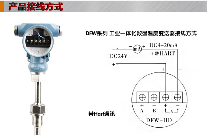 智能溫度變送器,DFW數顯溫度變送器溫度變送器接線方式
