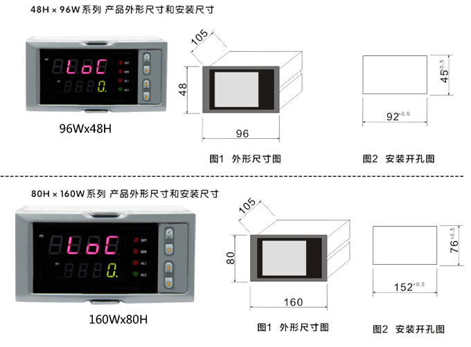傳感器數顯表，DT100簡易型單回路顯示控制儀產品結構圖3