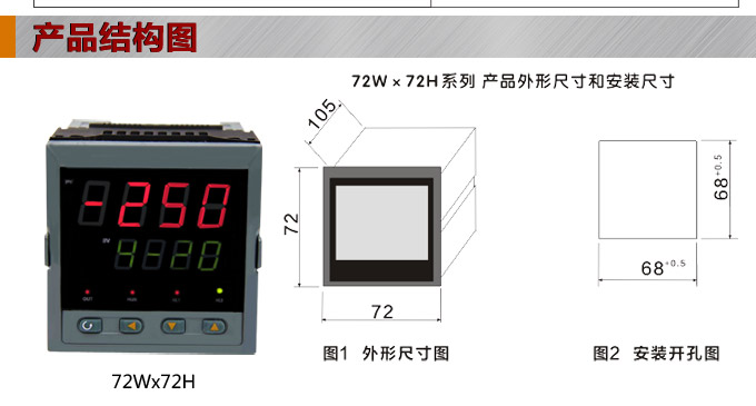 數顯控制儀，DT307智能單回路數顯表，單回路數顯控制儀產品結構圖