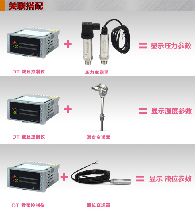  智能數顯表，DT416G雙光柱數顯控制儀，雙回路數顯控制儀關聯搭配