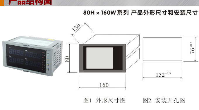 數顯控制儀,DT516智能四回路數顯表,多回路巡檢控制儀產品結構圖 數顯控制儀,DT516智能四回路數顯表,多回路巡檢控制儀產品結構圖