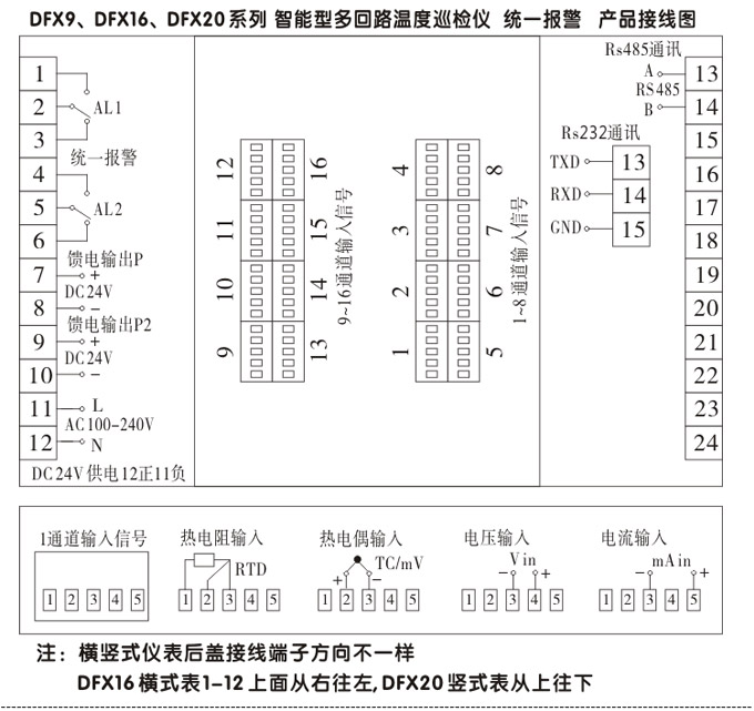 溫度巡檢儀,DFX20多回路溫度巡檢儀,多回路巡檢控制儀接線方式2 溫度巡檢儀,DFX20多回路溫度巡檢儀,多回路巡檢控制儀接線方式2