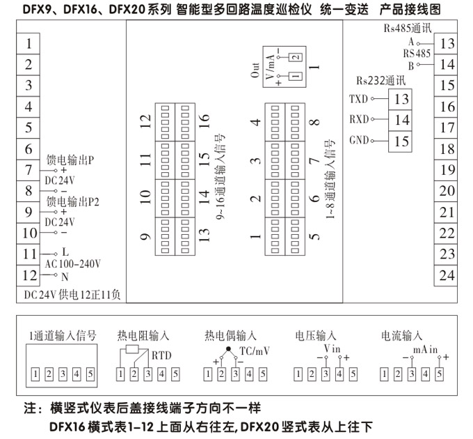 溫度巡檢儀,DFX20多回路溫度巡檢儀,多回路巡檢控制儀接線方式3 溫度巡檢儀,DFX20多回路溫度巡檢儀,多回路巡檢控制儀接線方式3