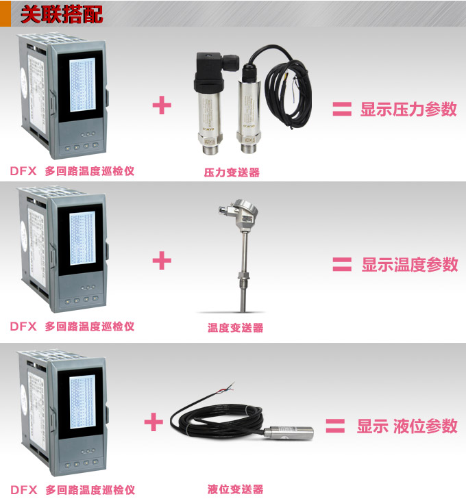 智能溫度巡檢儀，DFX20液晶溫度巡檢儀，多回路巡檢控制儀關聯搭配