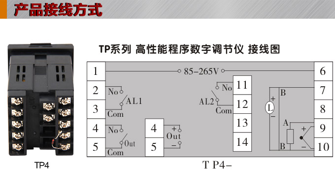 數字調節儀,TP4數字程序調節儀,智能PID調節器接線方式