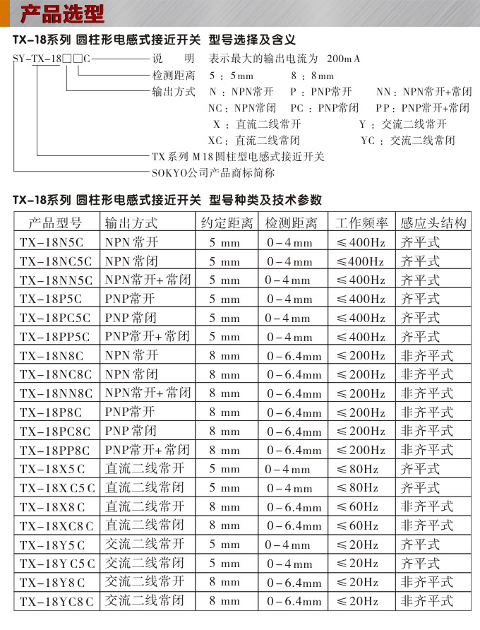 電感式接近開關(guān),TX-18圓柱形接近開關(guān)產(chǎn)品選型 電感式接近開關(guān),TX-18圓柱形接近開關(guān)產(chǎn)品選型