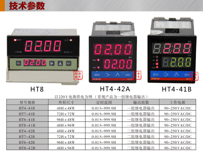 時間繼電器,HT智能時間繼電器,累時器技術參數