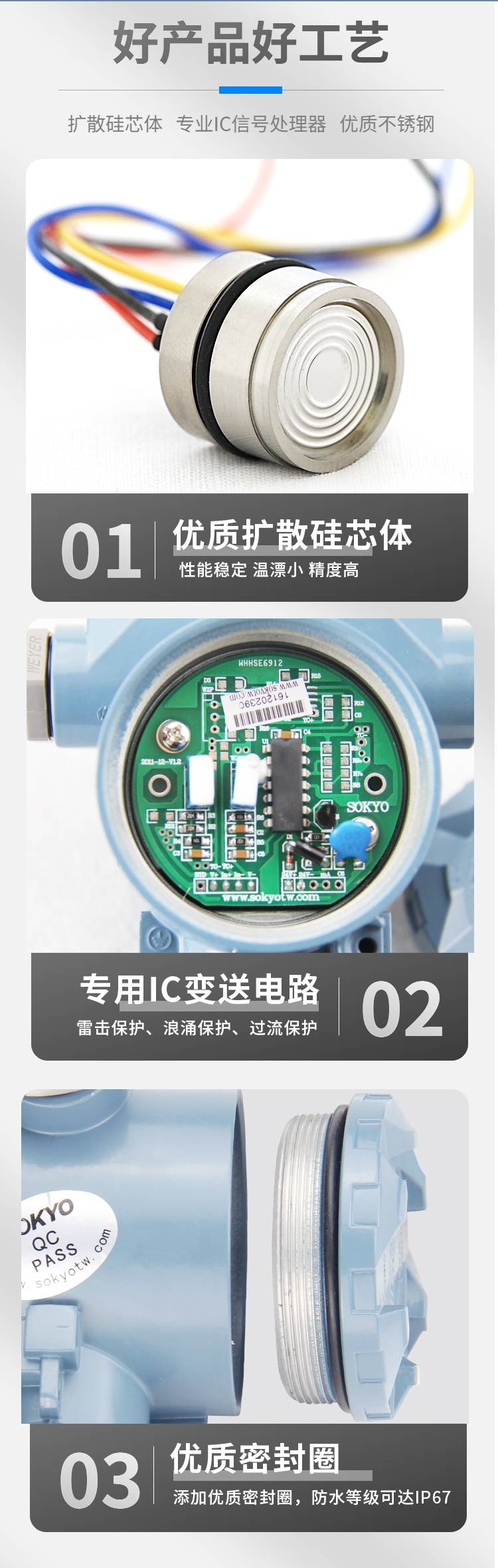 衛生型壓力變送器,PG6300QY卡箍壓力傳感器產品優點2